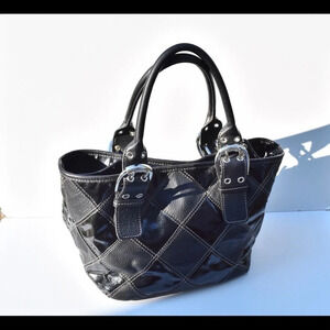Tignanello leather patchwork tote bag